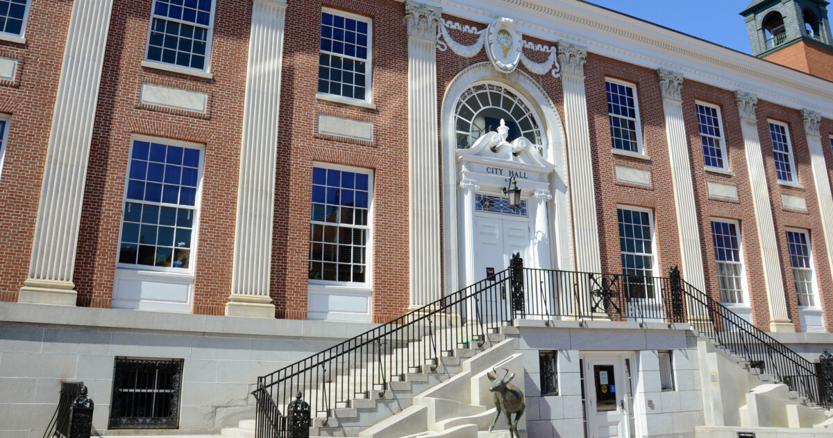 Entrance of Burlington City Hall in Vermont